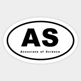 AS (Associate of Science) Oval Sticker